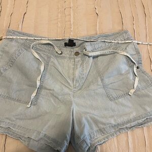 GAP Light Blue Drawstring Patch-Pocket Jean Shorts